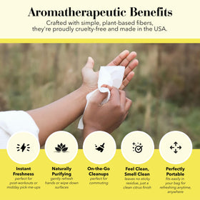 Aromatherapy lemon towlettes by Herban Essentials for a citrus uplift