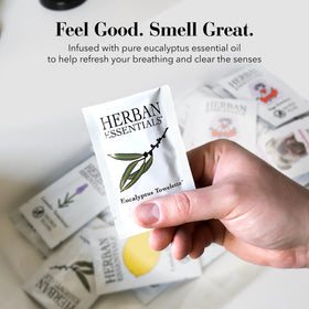 Herban Essentials cruelty-free, USA-made wipes with plant-based fibers.