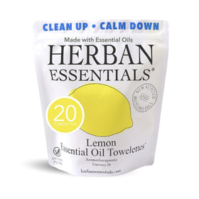Herban Essentials Lemon Wipes pack for on-the-go refreshment