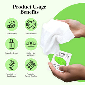 Multi-use towelettes for hands, face, and light cleansing.