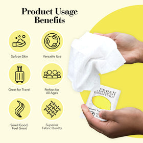 Portable pouch of moist wipes by Herban Essentials for travel