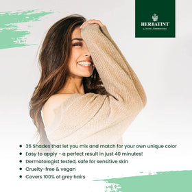 Aloe vera-infused formula comforts scalp during color application.