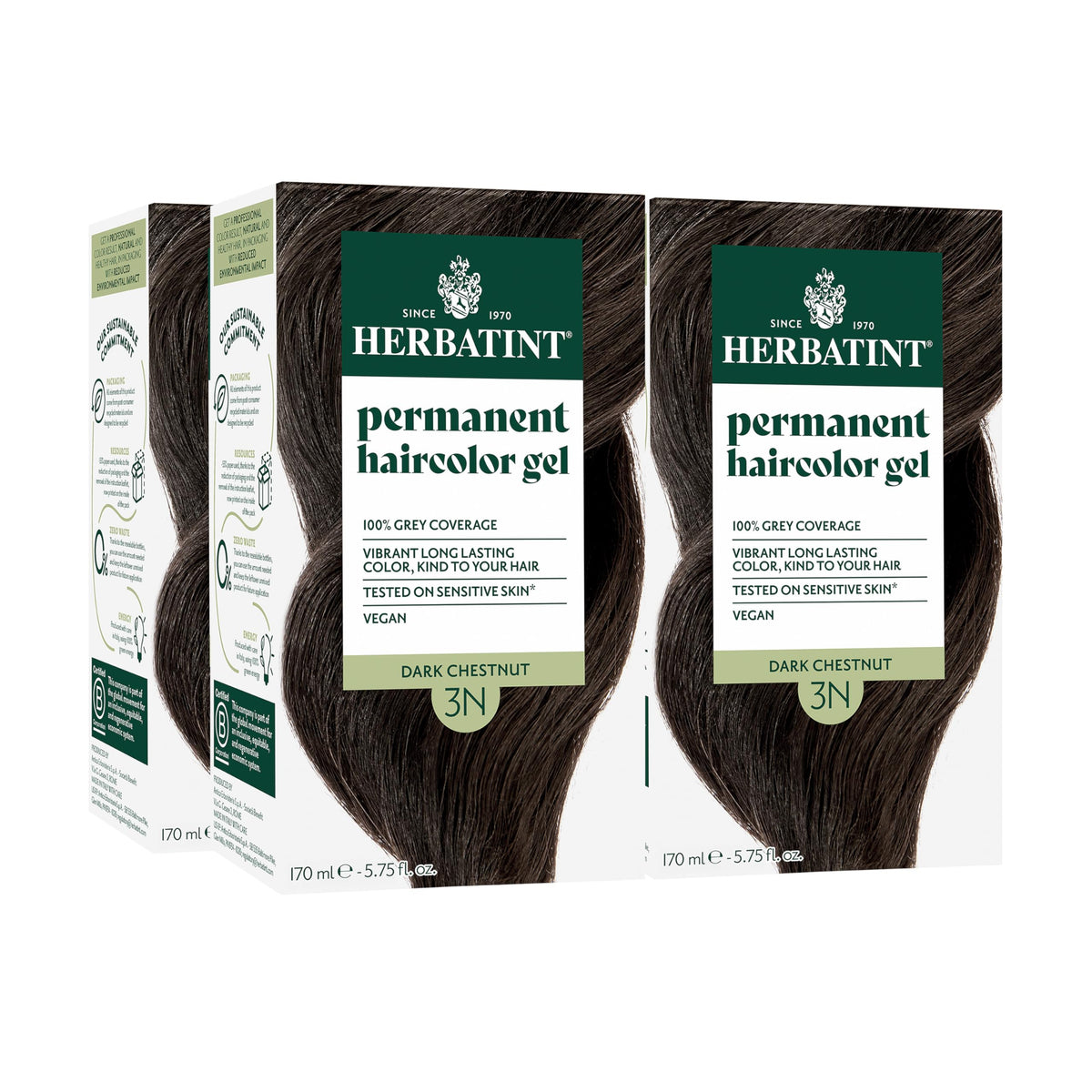 Herbatint dye-application for natural, even gray coverage.