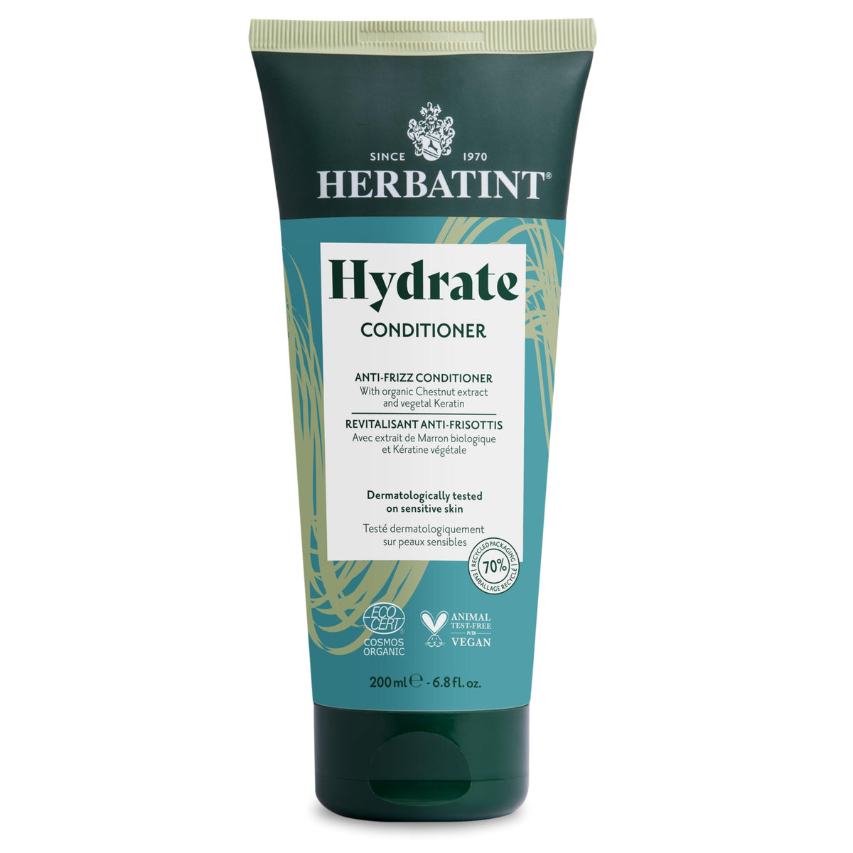 Herbatint Hydrate Conditioner bottle front showing deep hydration potential for hair