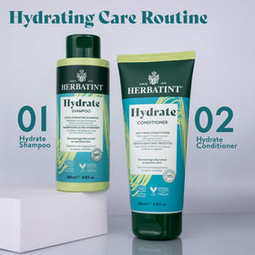 Herbatint Hydrate Conditioner shine closeup reflects healthy radiance
