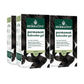 Herbatint Natural Series 2N brown bottle shows ammonia-free formula delivering natural, even color for resistant gray hair.
