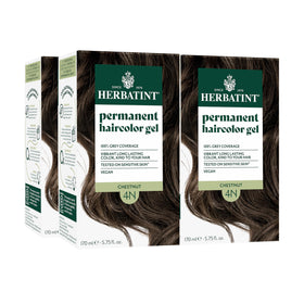 Herbatint permanent hair dye 4N Chestnut bottle showing rich color option for gray coverage