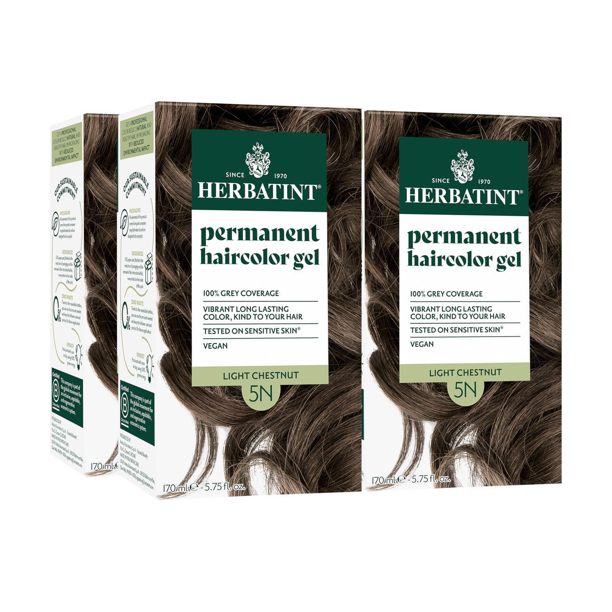 Herbatint 5N light chestnut dye bottle ready for gray coverage