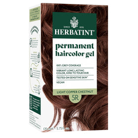 Herbatint bottle-pour shows at-home application for 5R light copper chestnut