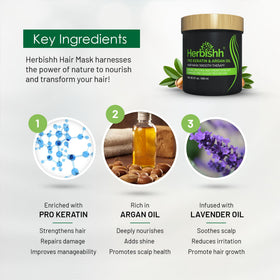 Application of Herbishh Argan Hair Mask for at-home spa-like treatment