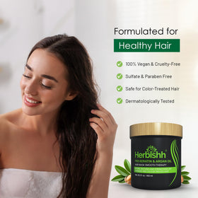 Eco-friendly packaging of Herbishh Argan Hair Mask supports sustainability