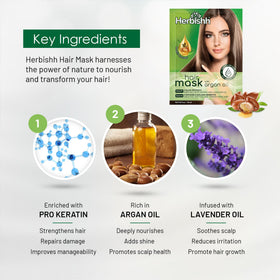 Keratin-rich Herbishh Argan Hair Mask for smoother hair