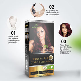 Herbishh Color Shampoo 3-in-1 cleanses, colors, and conditions.