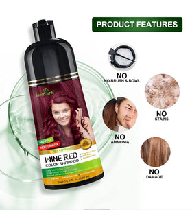 Herbishh Color Shampoo application on roots gives even tone.