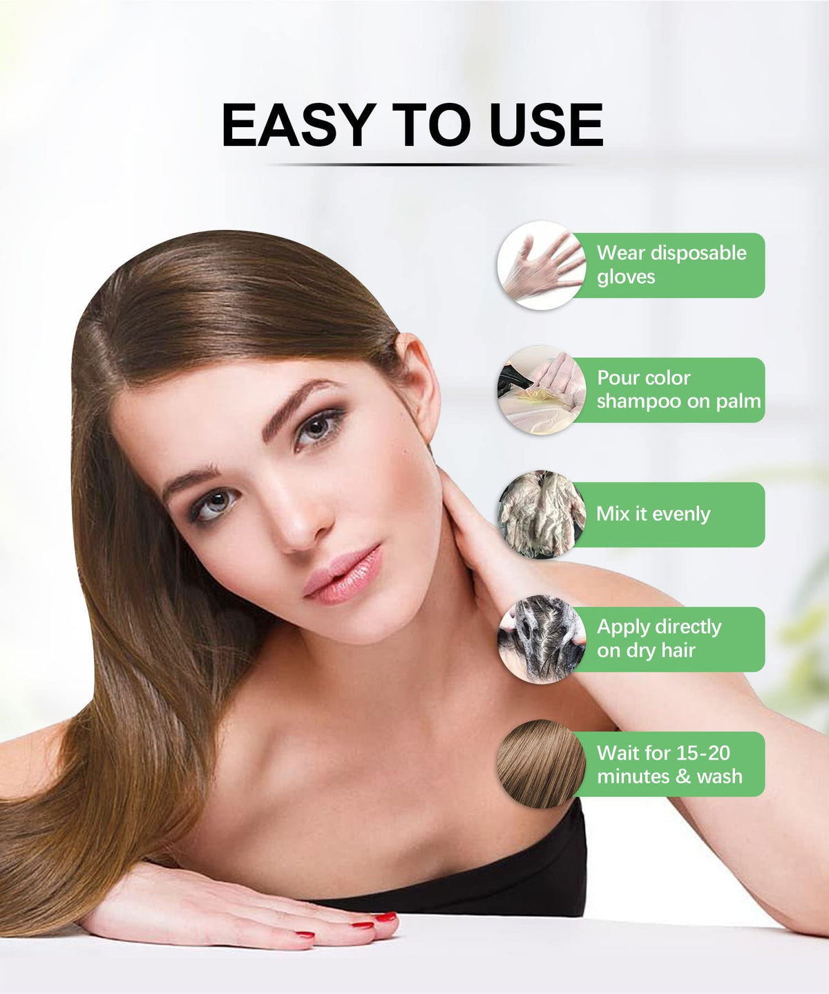 Herbishh Hair Color Shampoo 3-in-1 dye-conditioner enables at-home color and conditioning.
