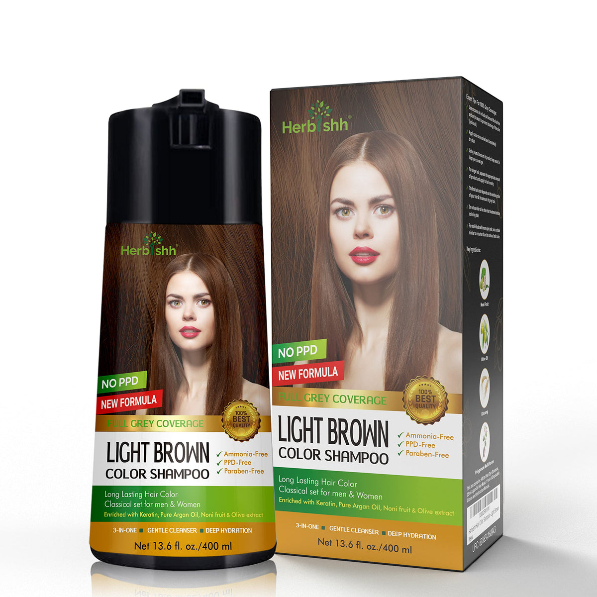 Herbishh Hair Color Shampoo application foam showing easy, even color distribution.