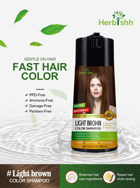 Herbishh Hair Color Shampoo with keratin delivers deep hydration for smoother strands.