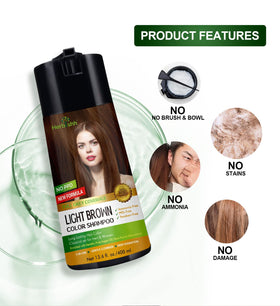 Herbishh Hair Color Shampoo light brown shade option suits natural hair tones.