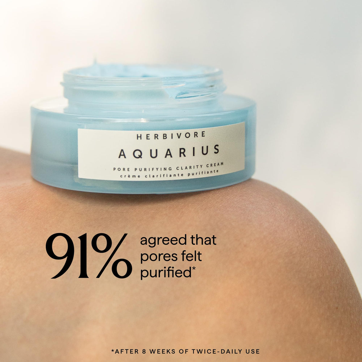 HERBIVORE Aquarius zinc PCA highlights shine minimization during the day.