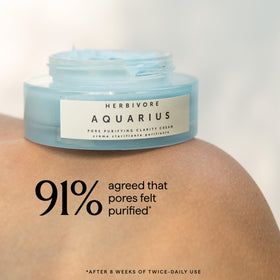 HERBIVORE Aquarius zinc PCA highlights shine minimization during the day.