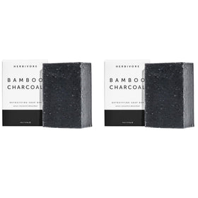 HERBIVORE Bamboo Charcoal Gentle Cleansing Bar for face and body delivers deep cleanse.