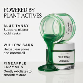 Applying HERBIVORE mask on clean skin for a weekly clarifying ritual.