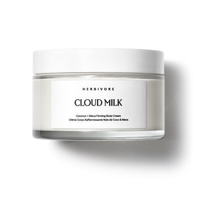 Herbivore Cloud Milk Coconut Maca Cream bottle delivering rich hydration for all skin types.