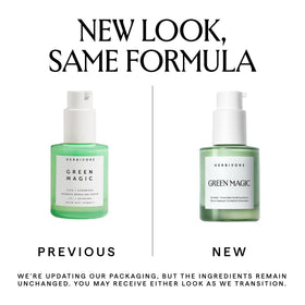 HERBIVORE Green Magic Cica Ceramides serum texture closeup highlights lightweight hydration.