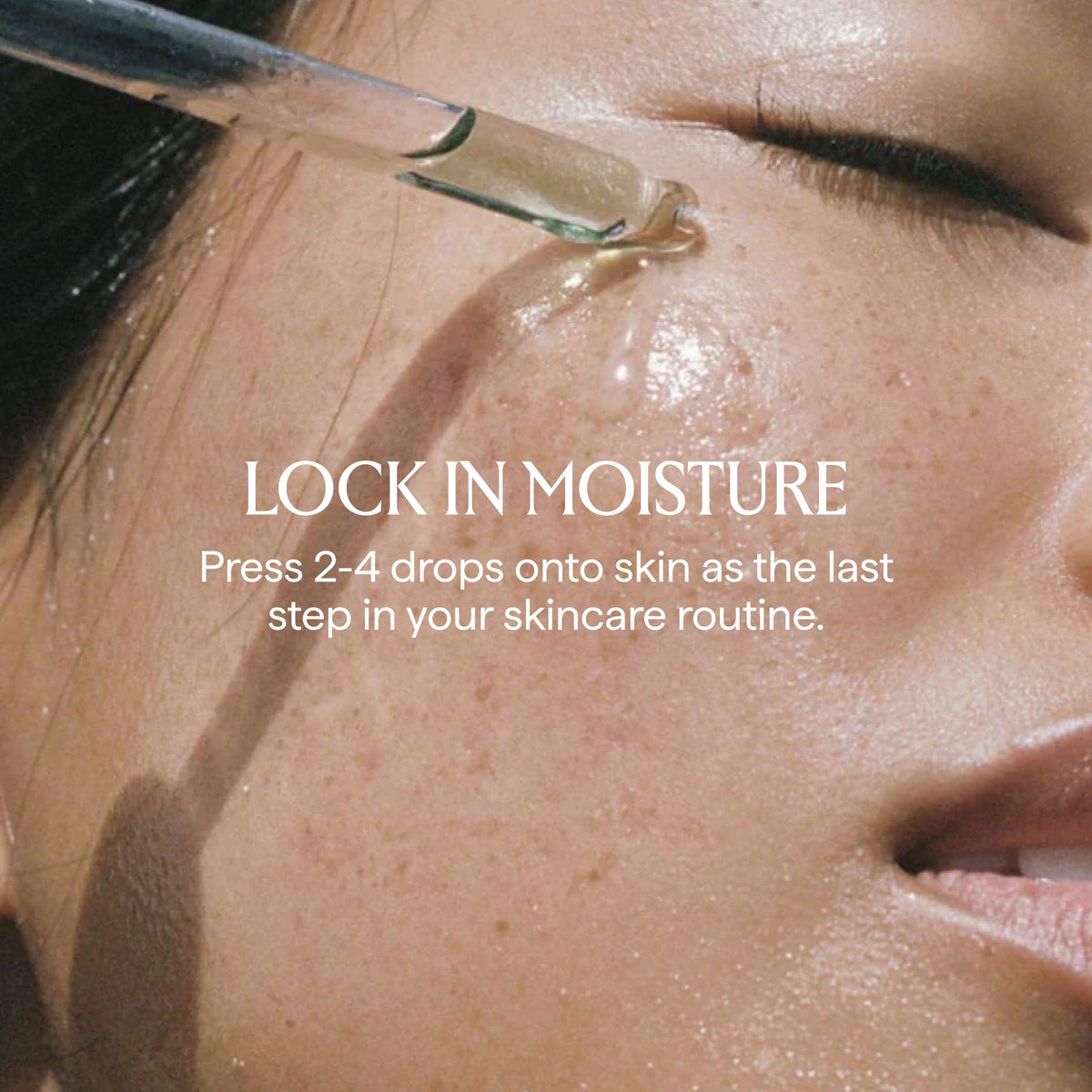 HERBIVORE Lapis Blue Tansy Oil on the face for soothing hydration