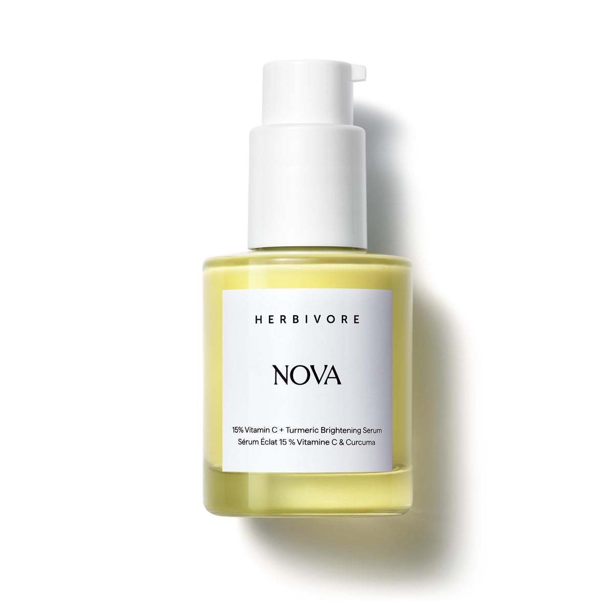 Herbivore Nova serum bottle with dropper for brightening and even skin tone