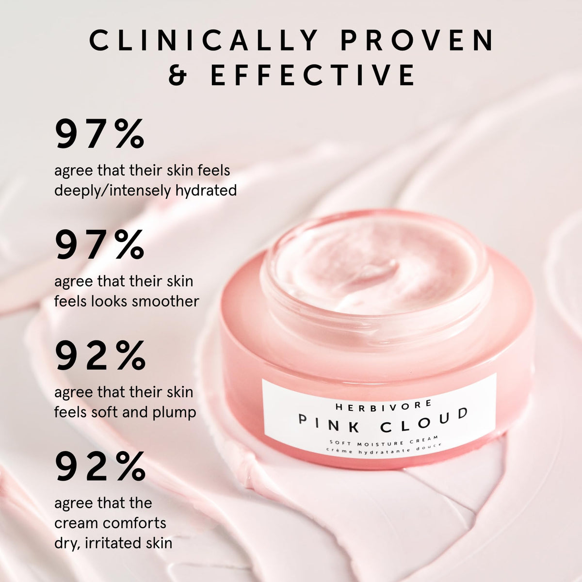HERBIVORE Pink Cloud Cleanser packaging visual emphasizing travel-friendly set.