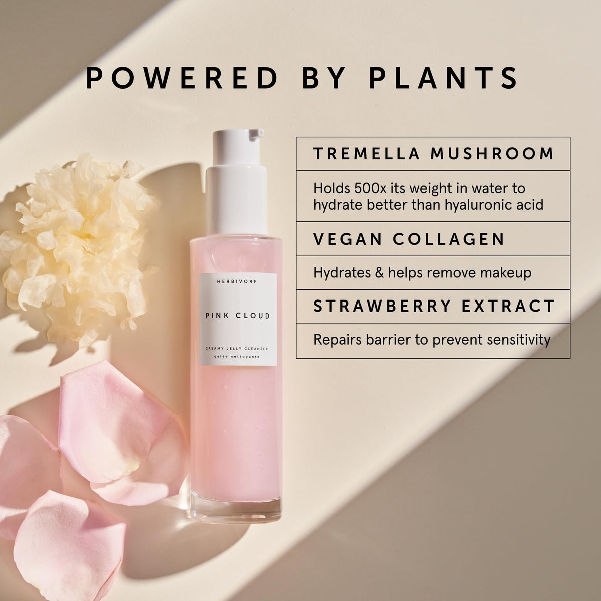 HERBIVORE Skin In The Clouds cream visual showing lightweight moisture for lasting softness.