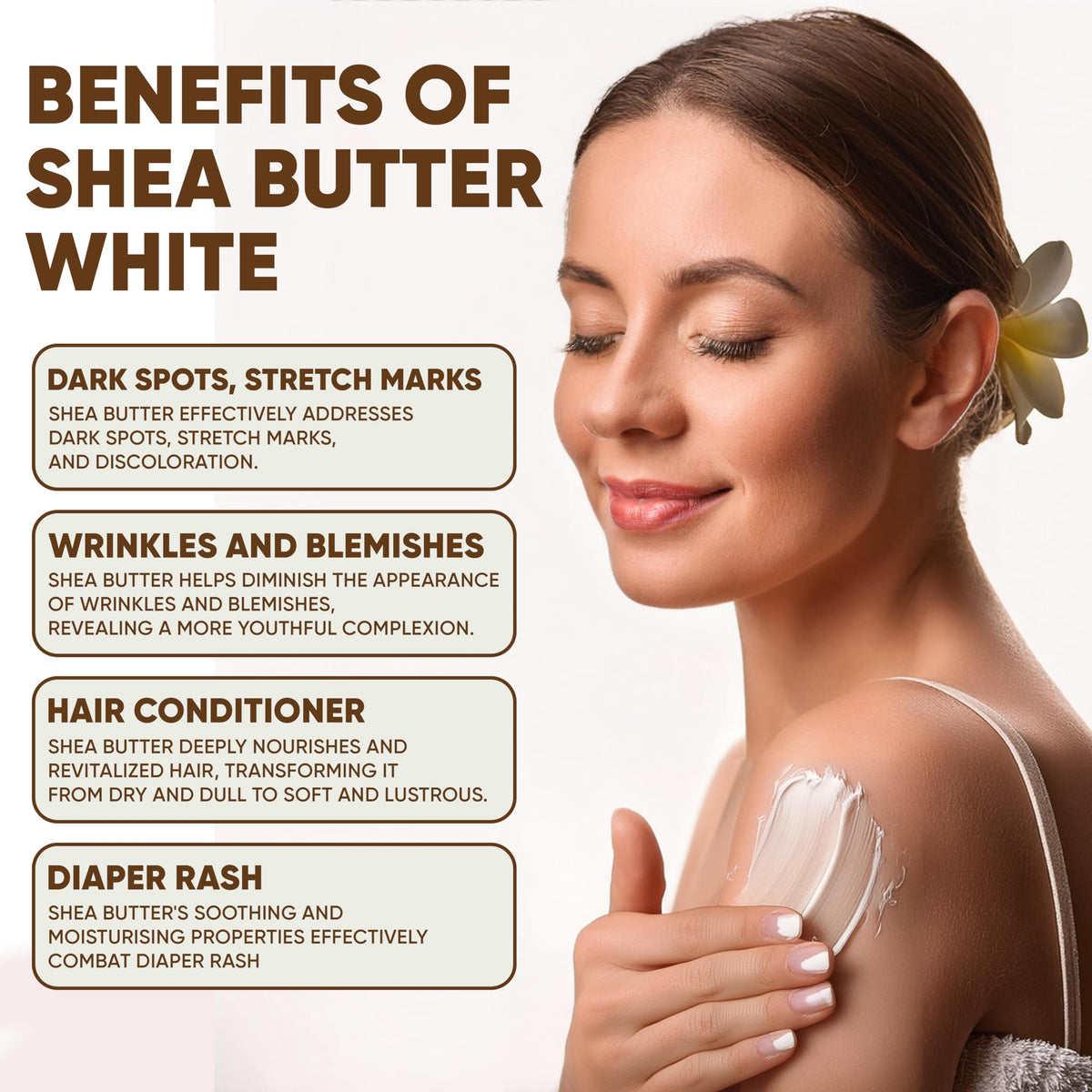 HERBOGANIC White Ivory Shea Butter hydrates dry skin and smooths texture