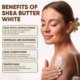 HERBOGANIC White Ivory Shea Butter hydrates dry skin and smooths texture