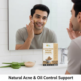 Herbs Botanica Chandan sandalwood face cleanser powder ideal for cleansing pores.
