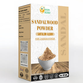 Herbs Botanica Chandan sandalwood powder bottle for natural skin care.