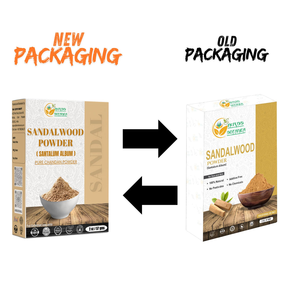 Herbs Botanica Chandan sandalwood powder pack ready for a home face pack ritual.