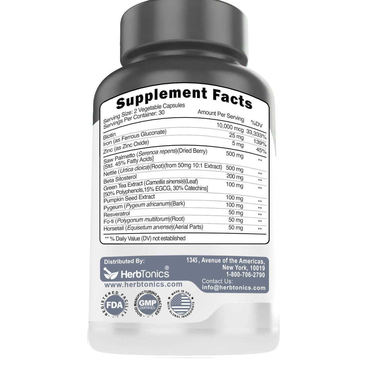 Herbtonics bottle pour shot showing easy daily dosing routine
