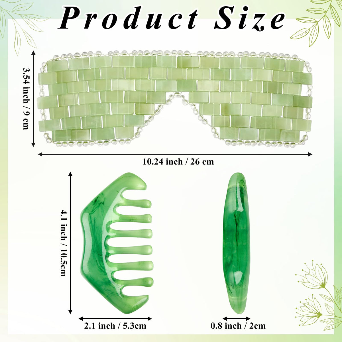 Hercicy jade eye mask close-up showing smooth polished surface for comfortable wear.
