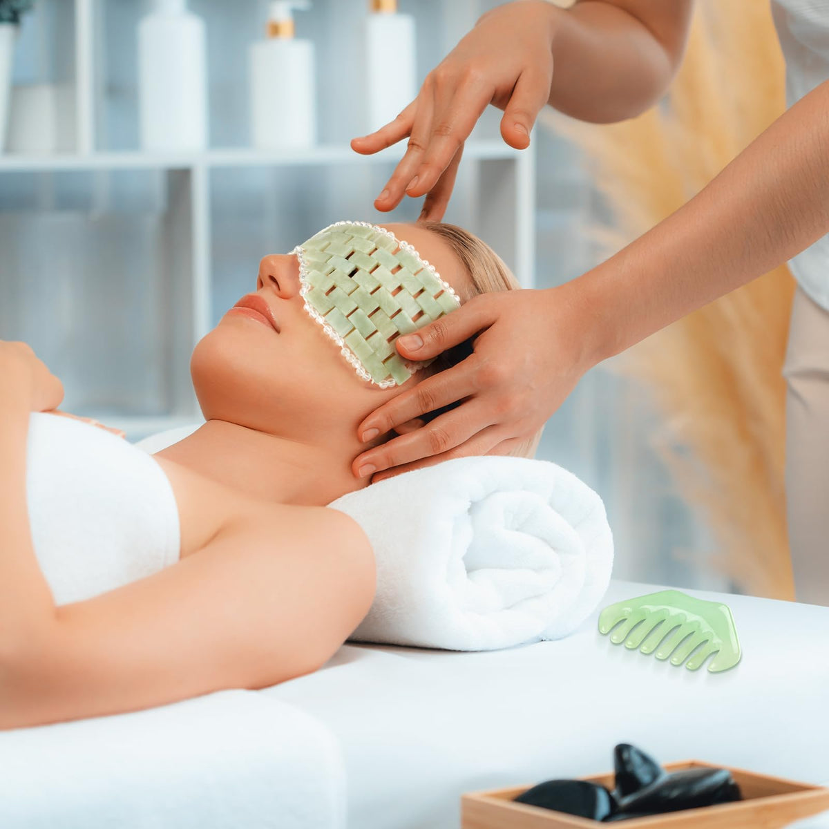 Hercicy head acupressure design massage tool soothing relaxation.