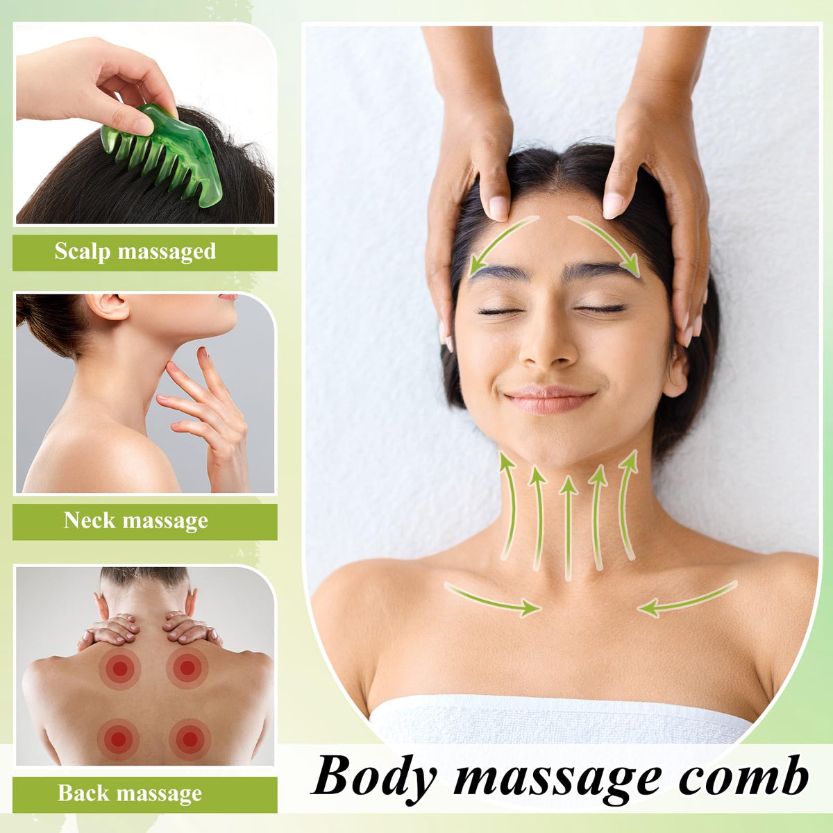 Hercicy water-drop head design on comb targets acupuncture points for scalp relief.