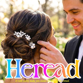 Heread Pearl Bride hair pins back view highlighting durable alloy setting