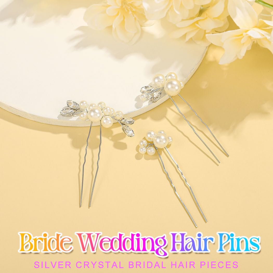 Heread Pearl Bride hair pin side view ideal for securing elegant updos