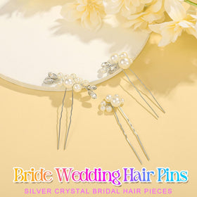 Heread Pearl Bride hair pin side view ideal for securing elegant updos