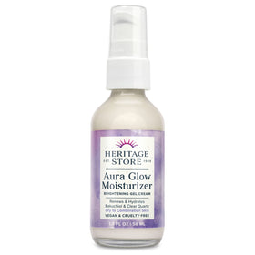 HERITAGE STORE Aura Glow bottle pour demonstrates easy dispensing for daily hydration.