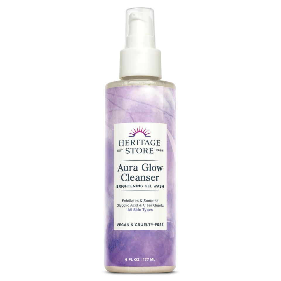 Heritage Store Aura Glow cleanser bottle for gentle, daily cleansing