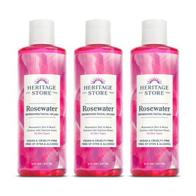 Heritage Store Rosewater bottle with spray nozzle for refreshing facial hydration