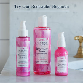 HERITAGE STORE Rosewater Face Moisturizer 2oz travel-friendly bottle for daily skincare.
