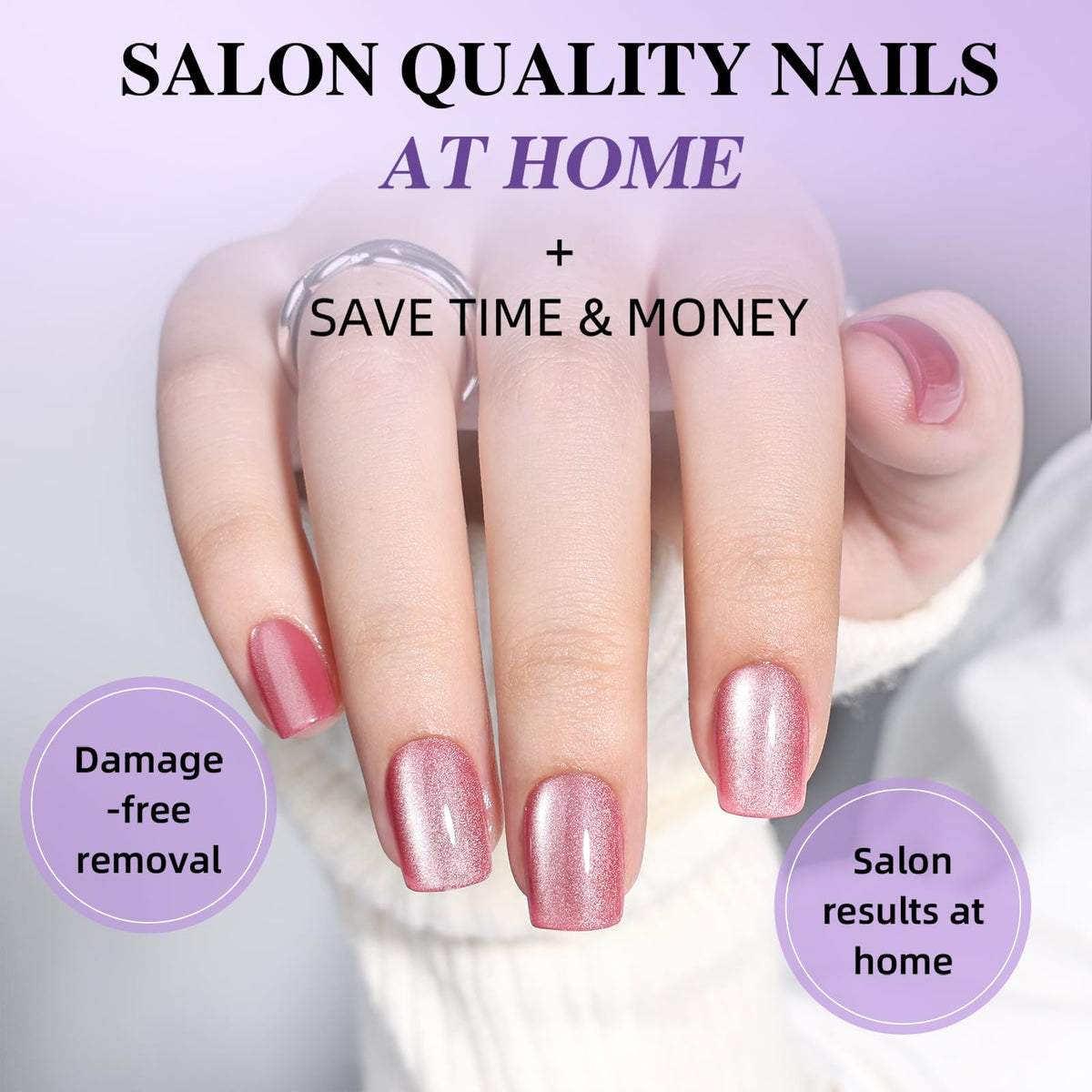 Herlight glossy reusable press-on nails offer durable shine