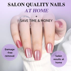 Herlight glossy reusable press-on nails offer durable shine